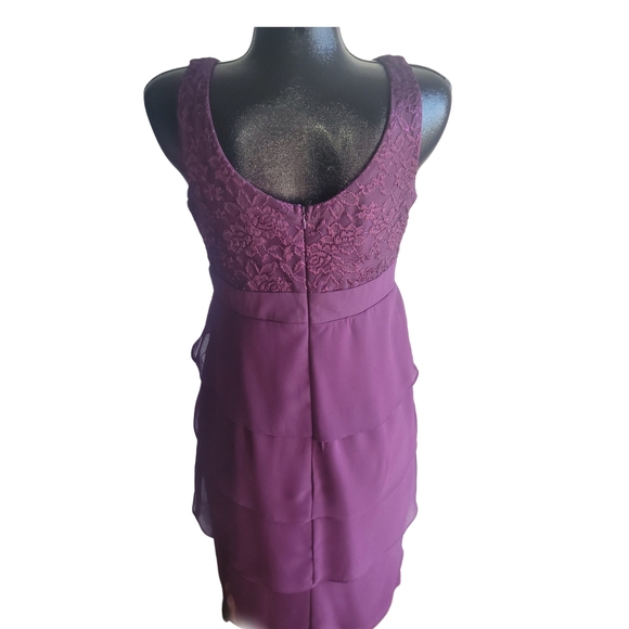 Sally USA Purple Lace Detailed Sleeveless Dress and Lace Bolero - Picture 8 of 10